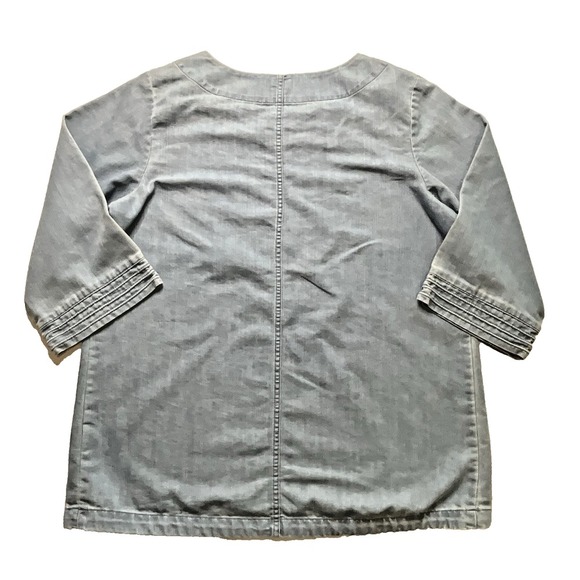 Martha Stewart Vintage Denim Round Neck 3/4 Sleeve‎ Tunic Top Women Size M - Picture 4 of 4
